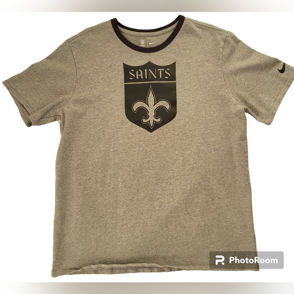 Mens Nike NFL Team Apparel New Orleans Saints Ringer Tshirt Size XL